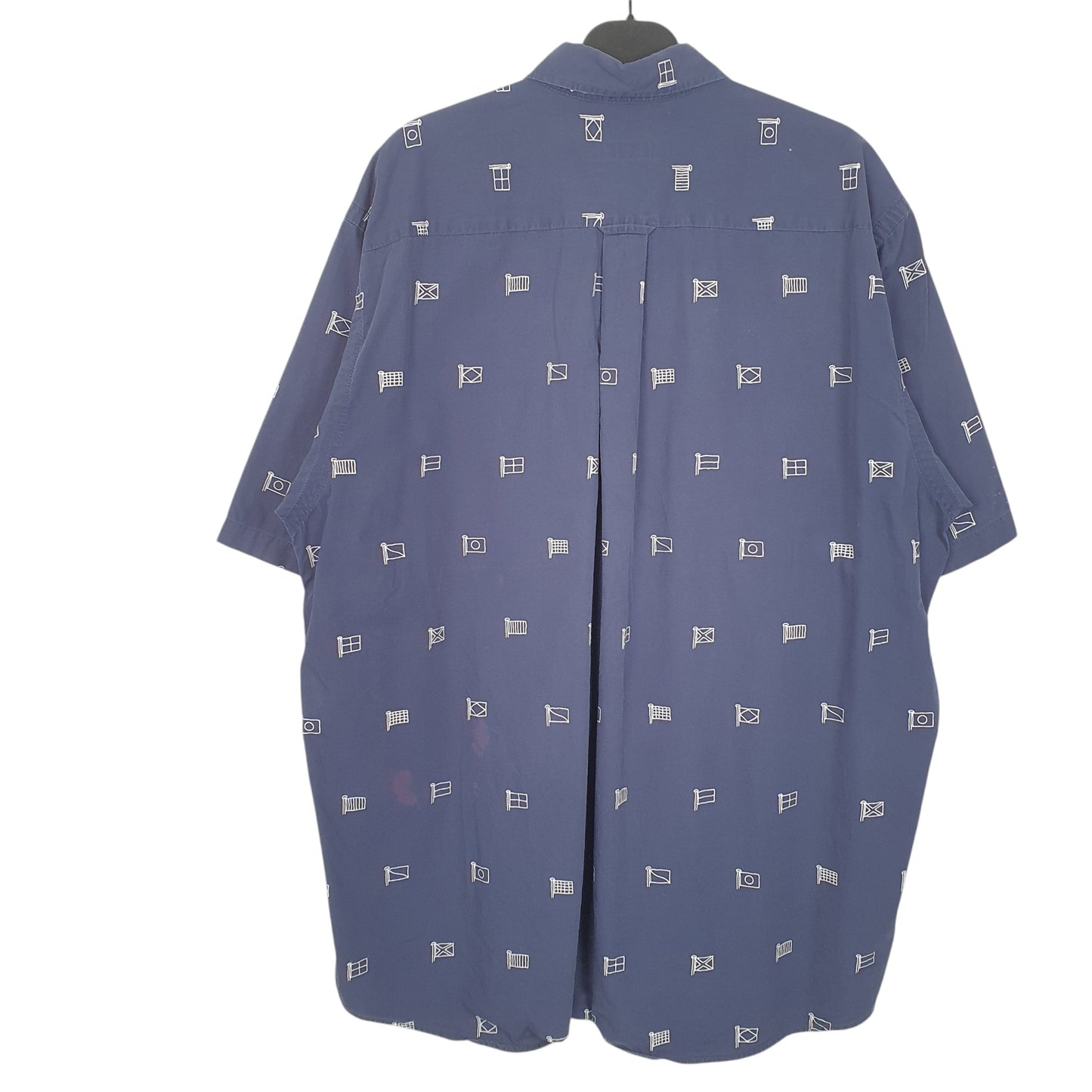 Mens Navy Nautica Sailing Yachting Flags Short Sleeve Shirt