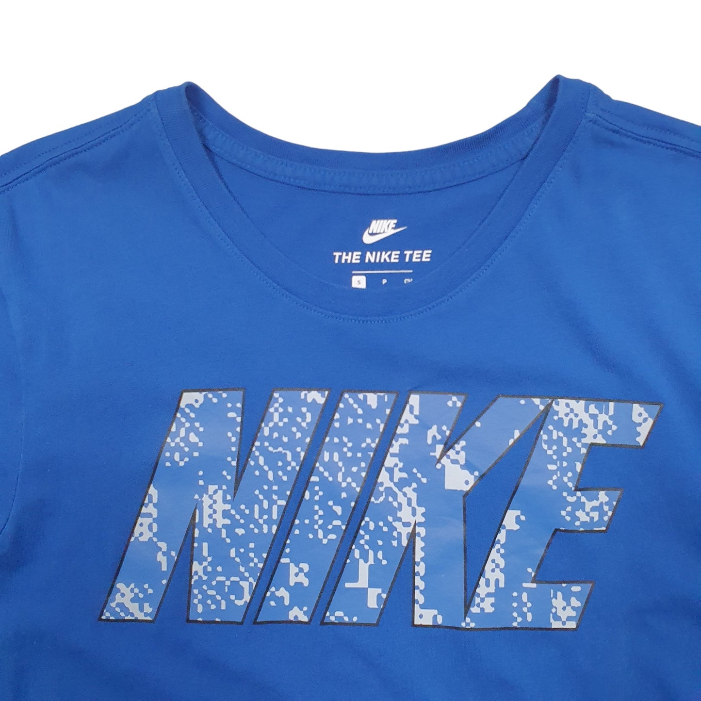 Mens Blue Nike Spellout Short Sleeve T Shirt