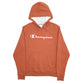 Mens Brown Champion Spellout Hoodie Jumper