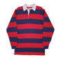 Mens Red St John's Bay Rugby Long Sleeve Polo Shirt