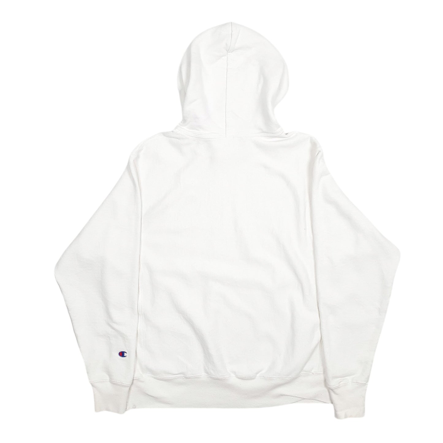 Mens White Champion Reverse Weave Hoodie Jumper