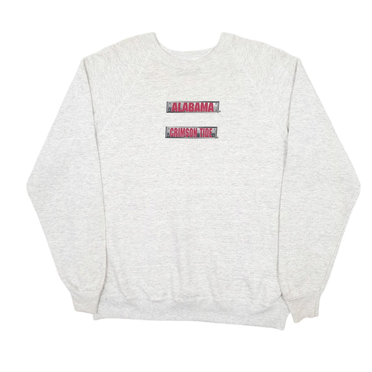 Mens Grey Lee Vintage 1990s Made in USA Alabama USA College Crewneck Jumper