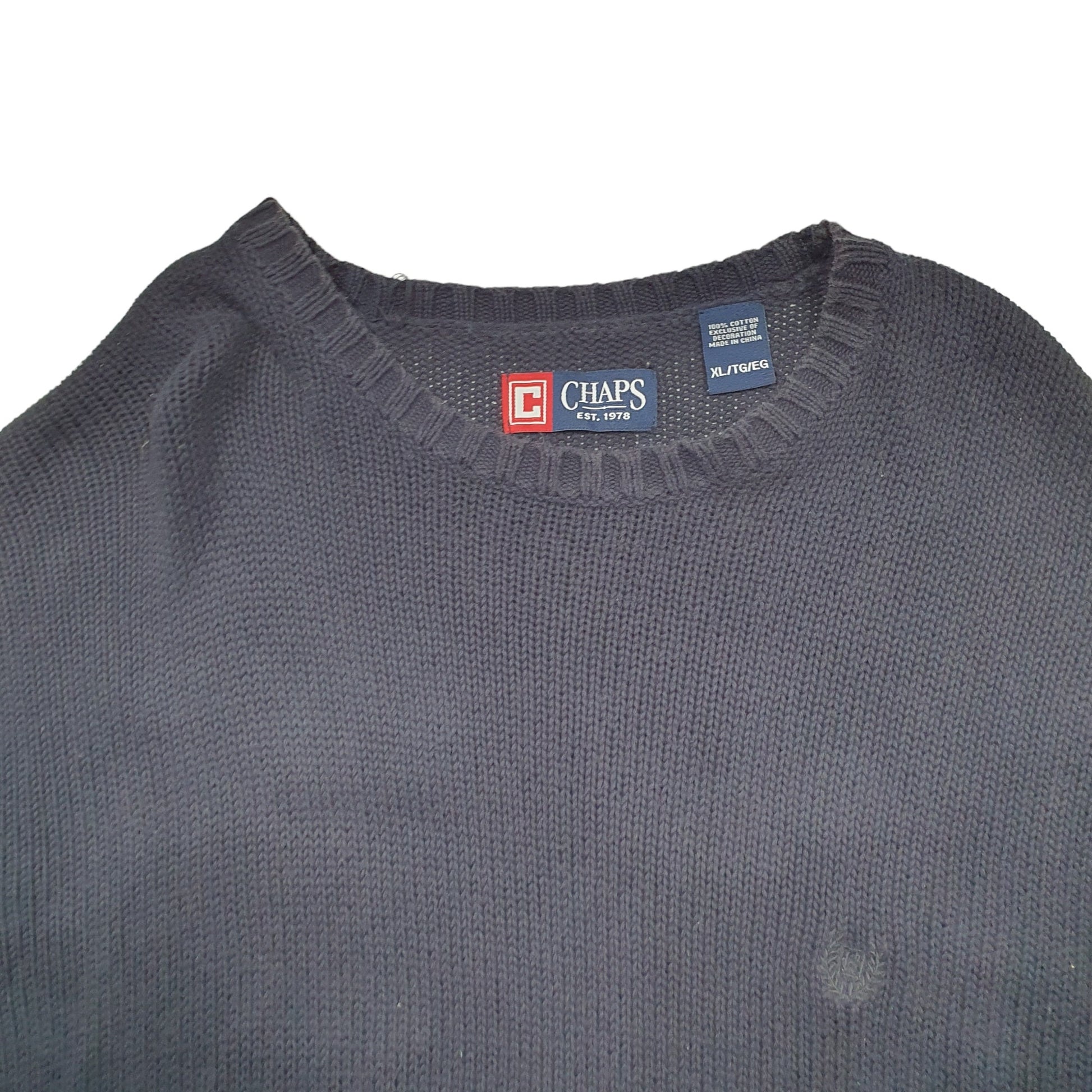 Mens Navy Chaps Knit Crewneck Jumper