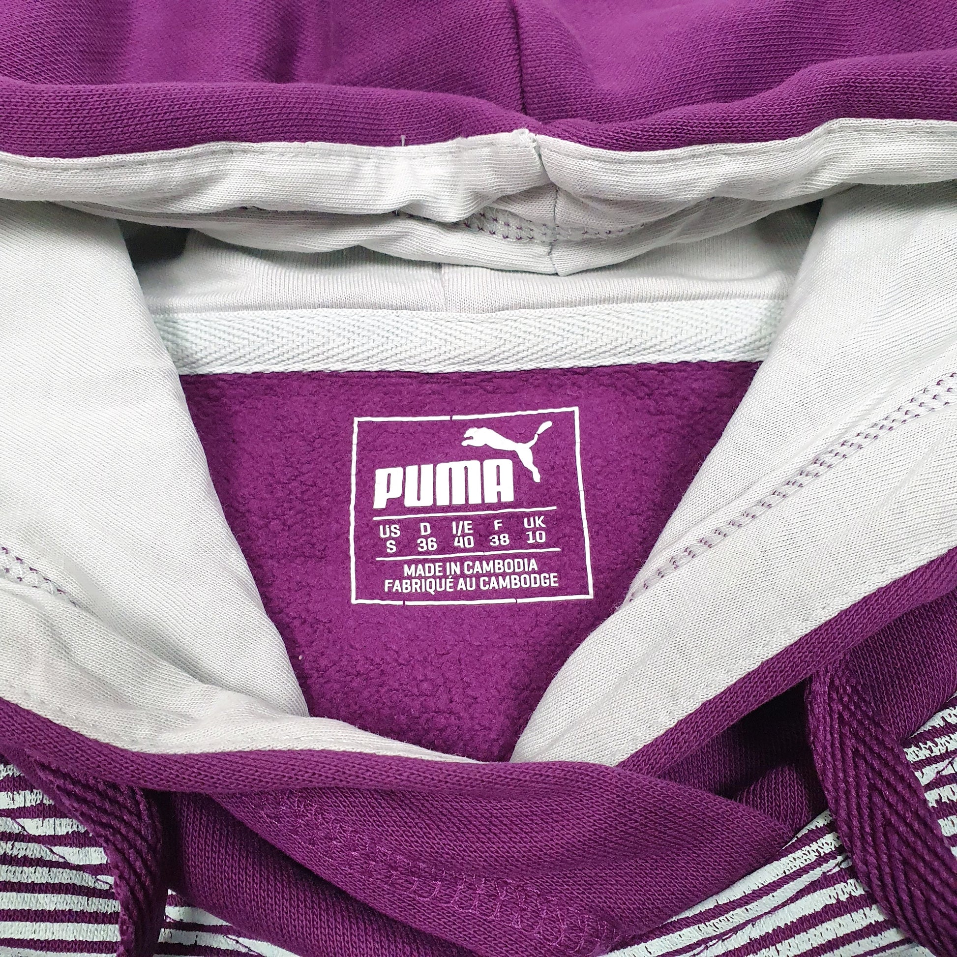 Womens Purple Puma Active Gym Workout Hoodie Jumper