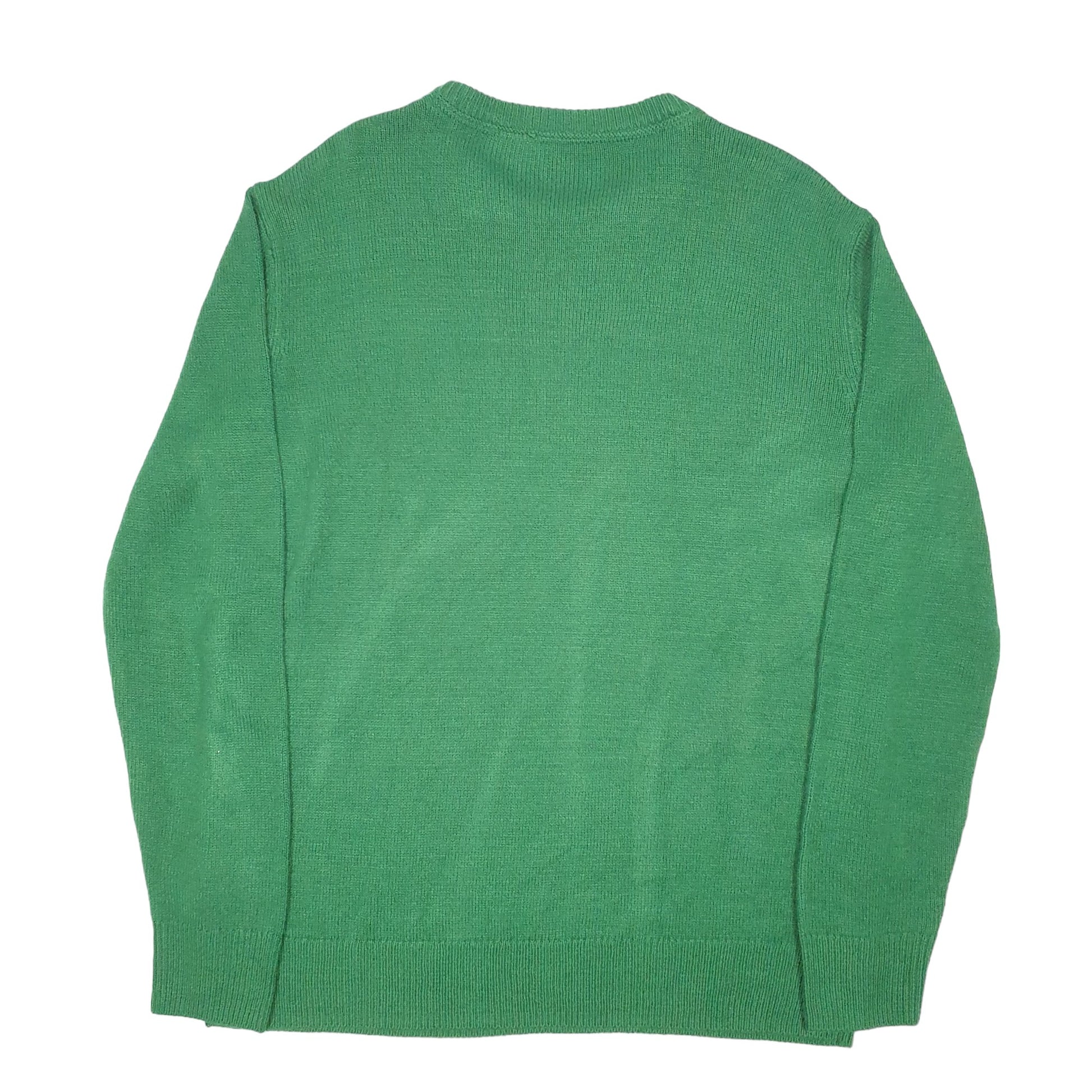 Mens Green Unbranded Christmas Festive Santa Knit Crewneck Jumper