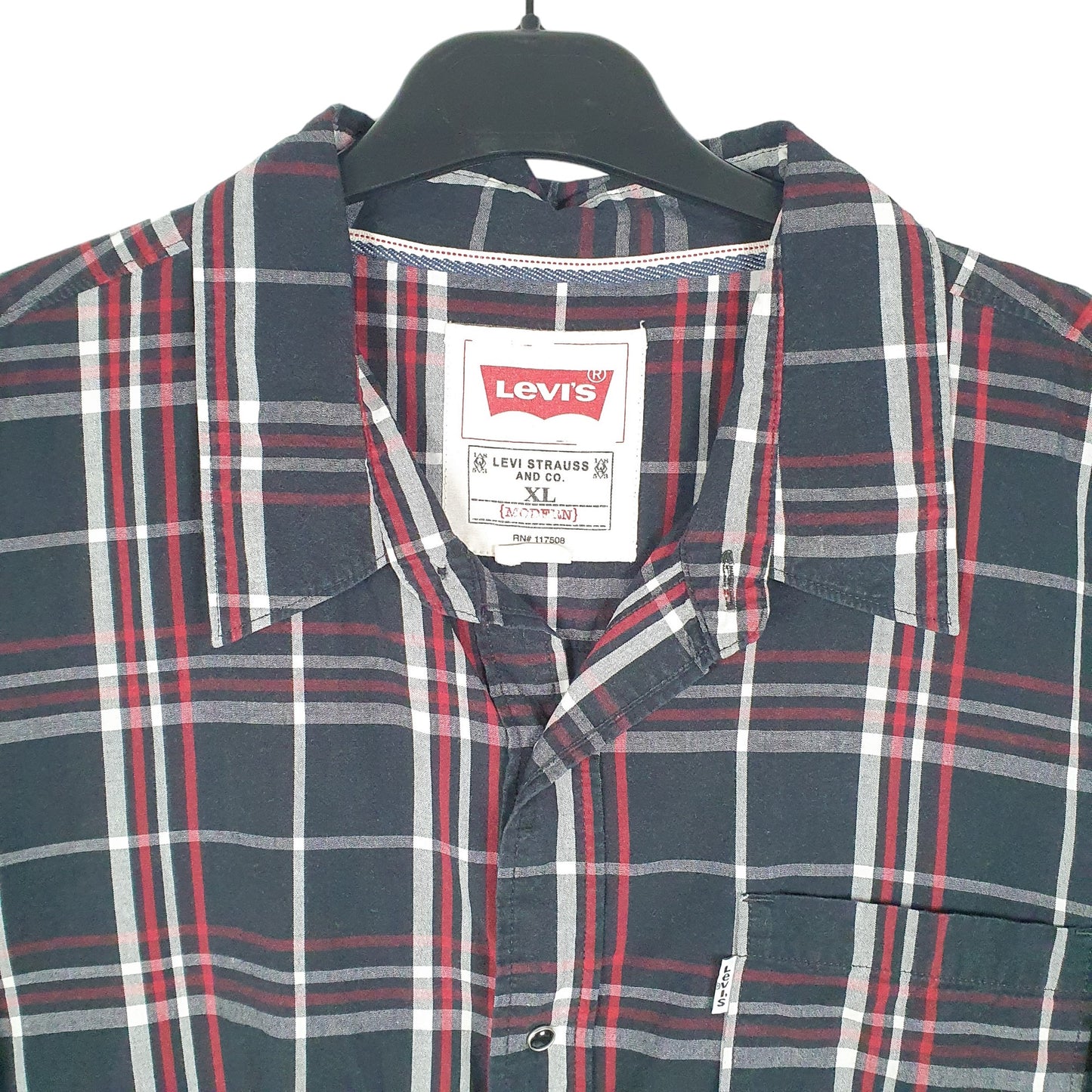 Mens Black Levis Modern Snap Button Long Sleeve Shirt