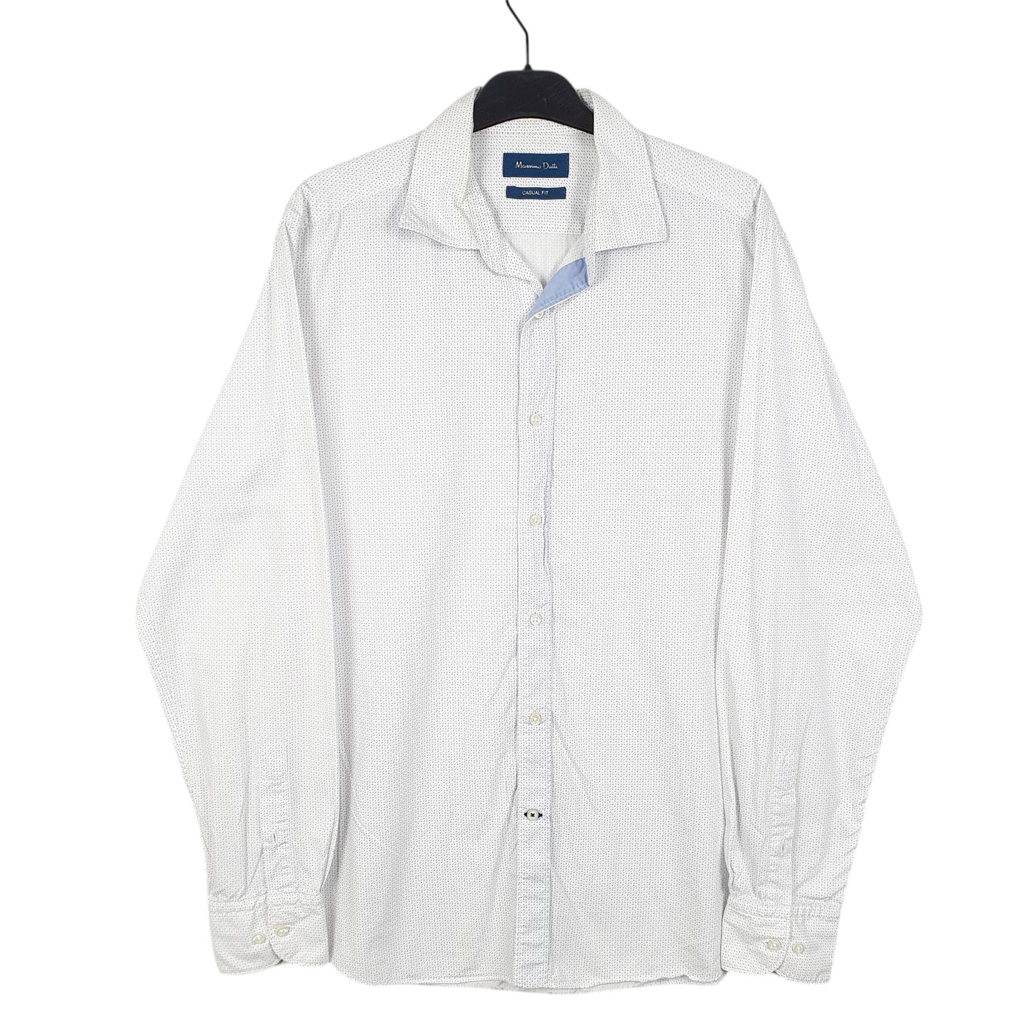 Mens White Massimo Dutti Casual Long Sleeve Shirt