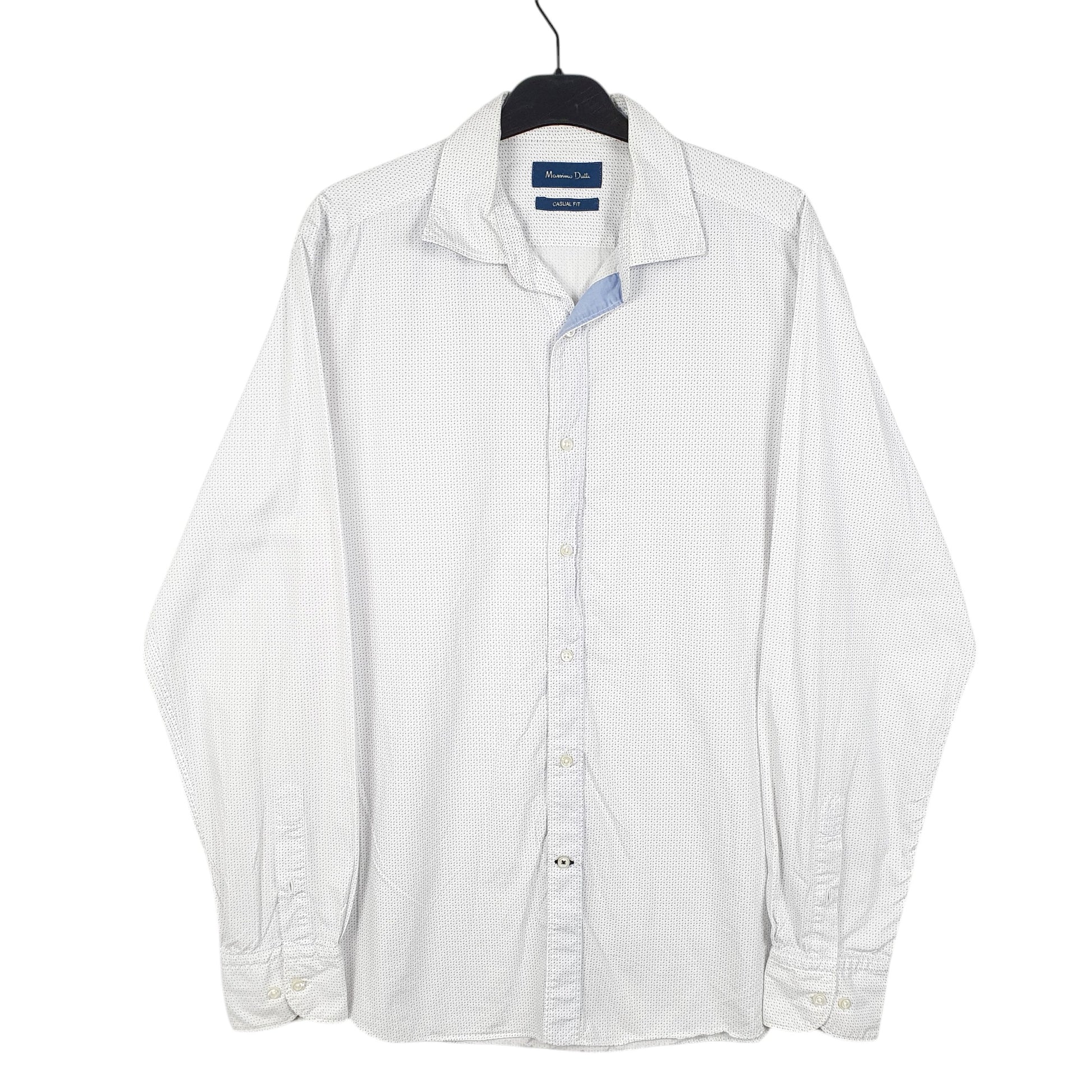 Mens White Massimo Dutti Casual Long Sleeve Shirt