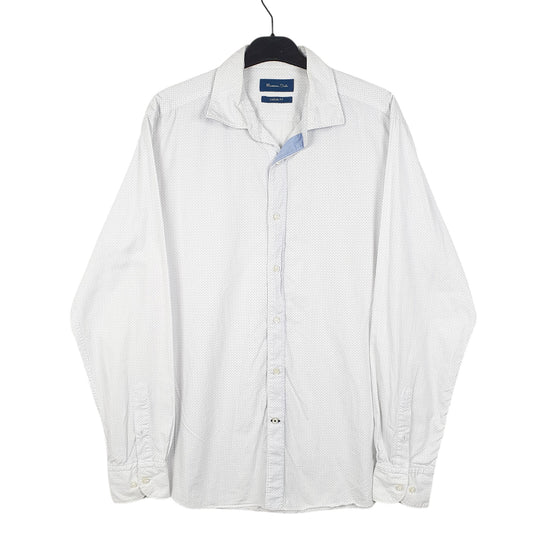 Mens White Massimo Dutti Casual Long Sleeve Shirt
