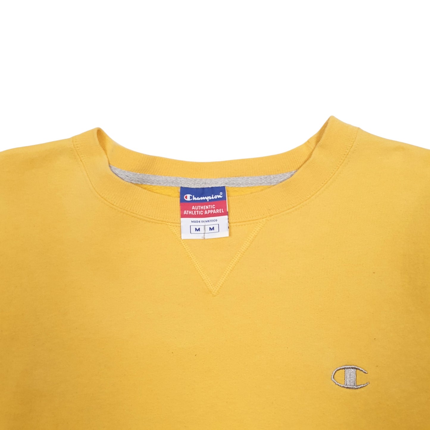 Mens Yellow Champion  Crewneck Jumper