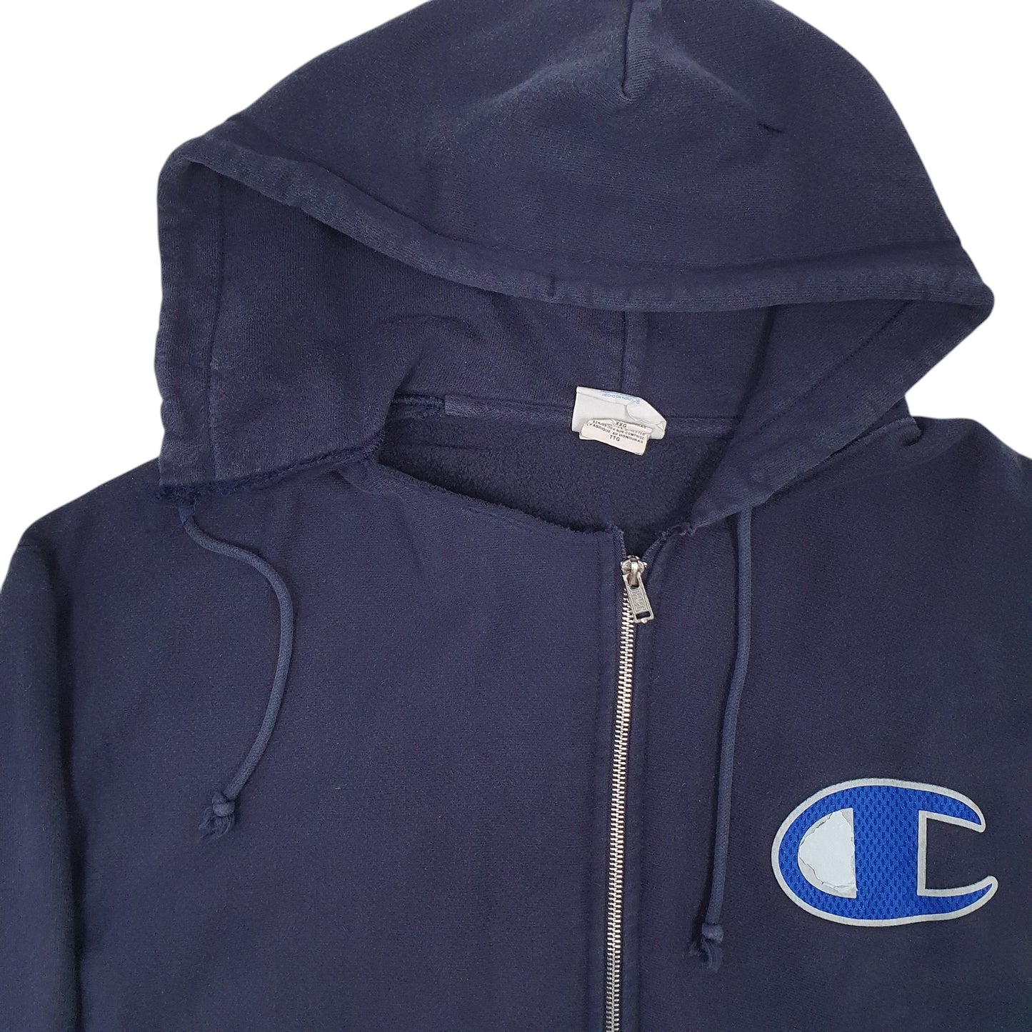 Mens Navy Champion Vintage Reverse-Weave Full Zip Jumper