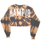 Womens Black Champion Reverse Weave Cropped Spellout Tie Dye Crewneck Jumper