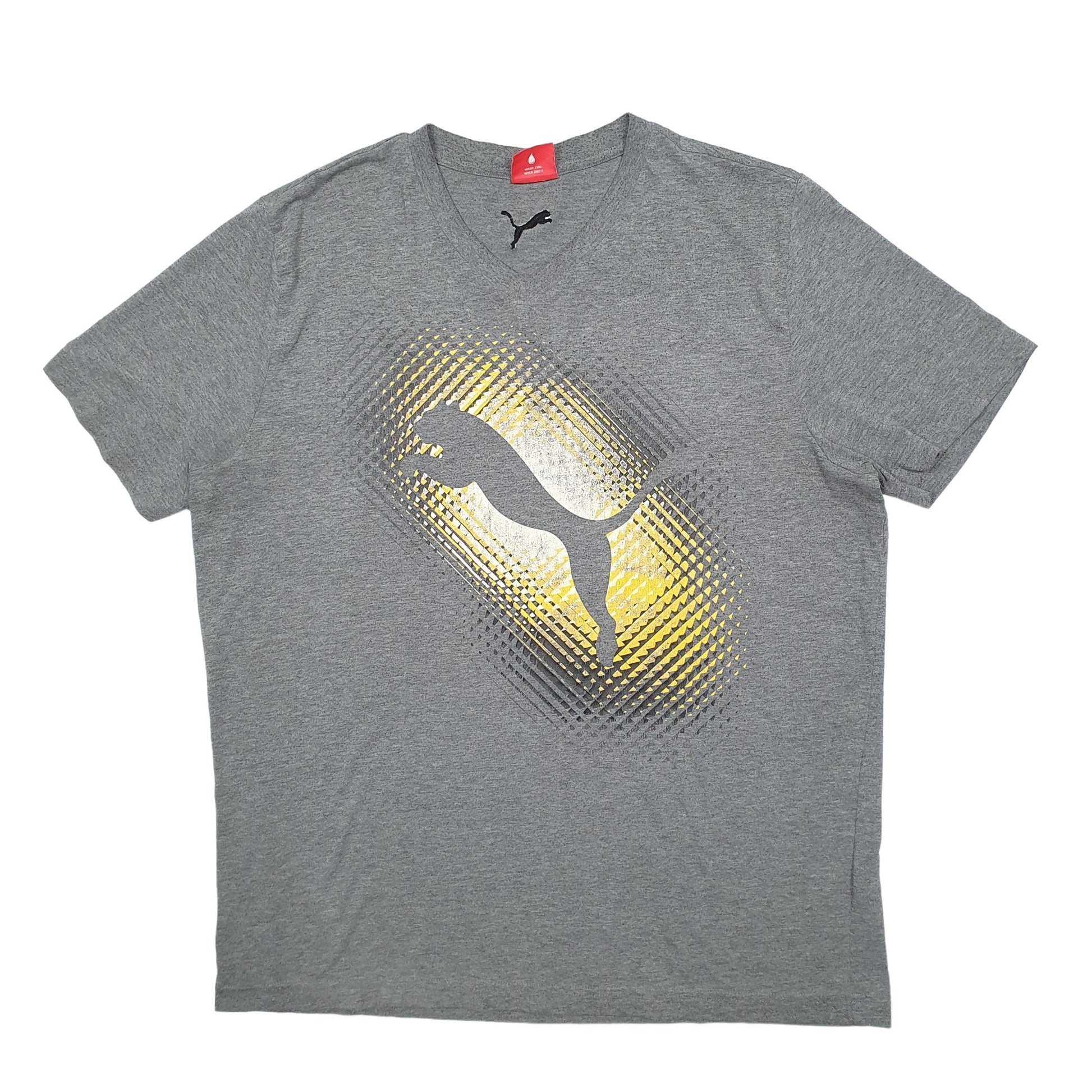 Mens Grey Puma Spellout Short Sleeve T Shirt