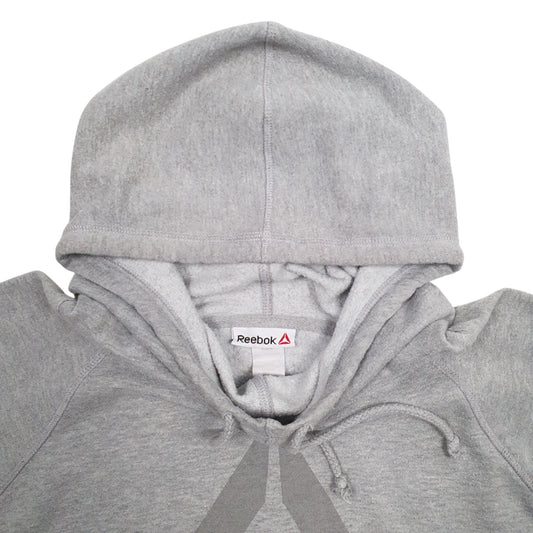 Womens Grey Reebok Spellout Hoodie Jumper
