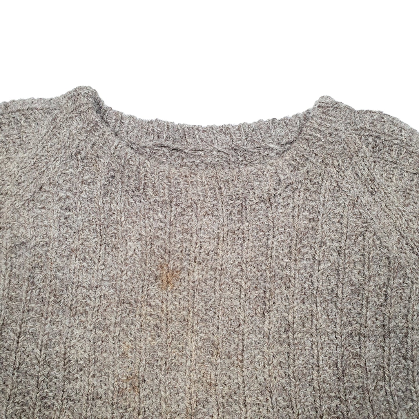 Womens Beige Unbranded Vintage Chunky Knit Crewneck Jumper
