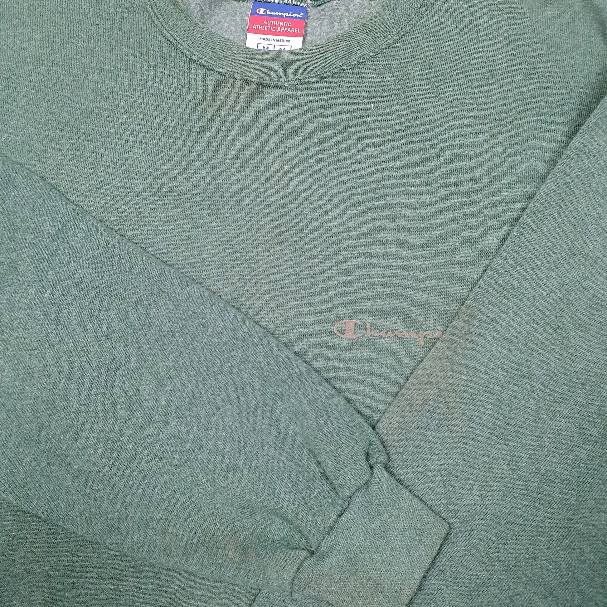Mens Green Champion  Crewneck Jumper