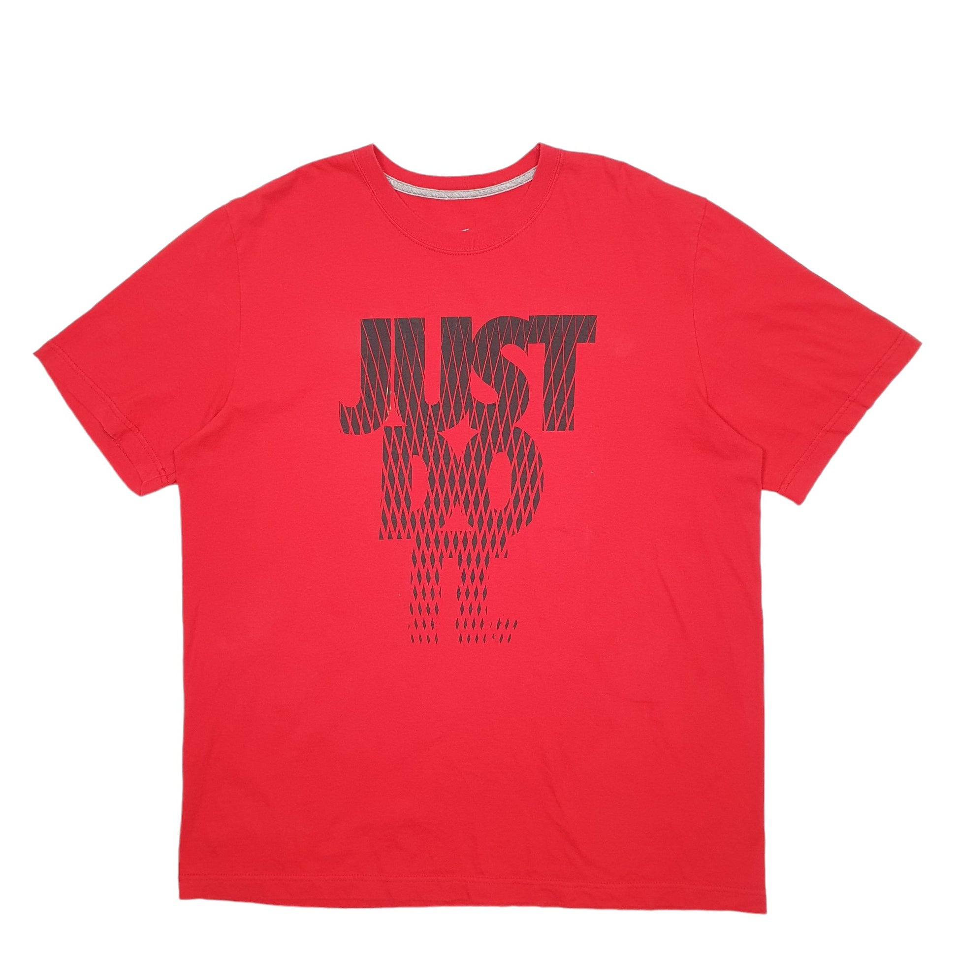 Mens Red Nike Spellout Short Sleeve T Shirt
