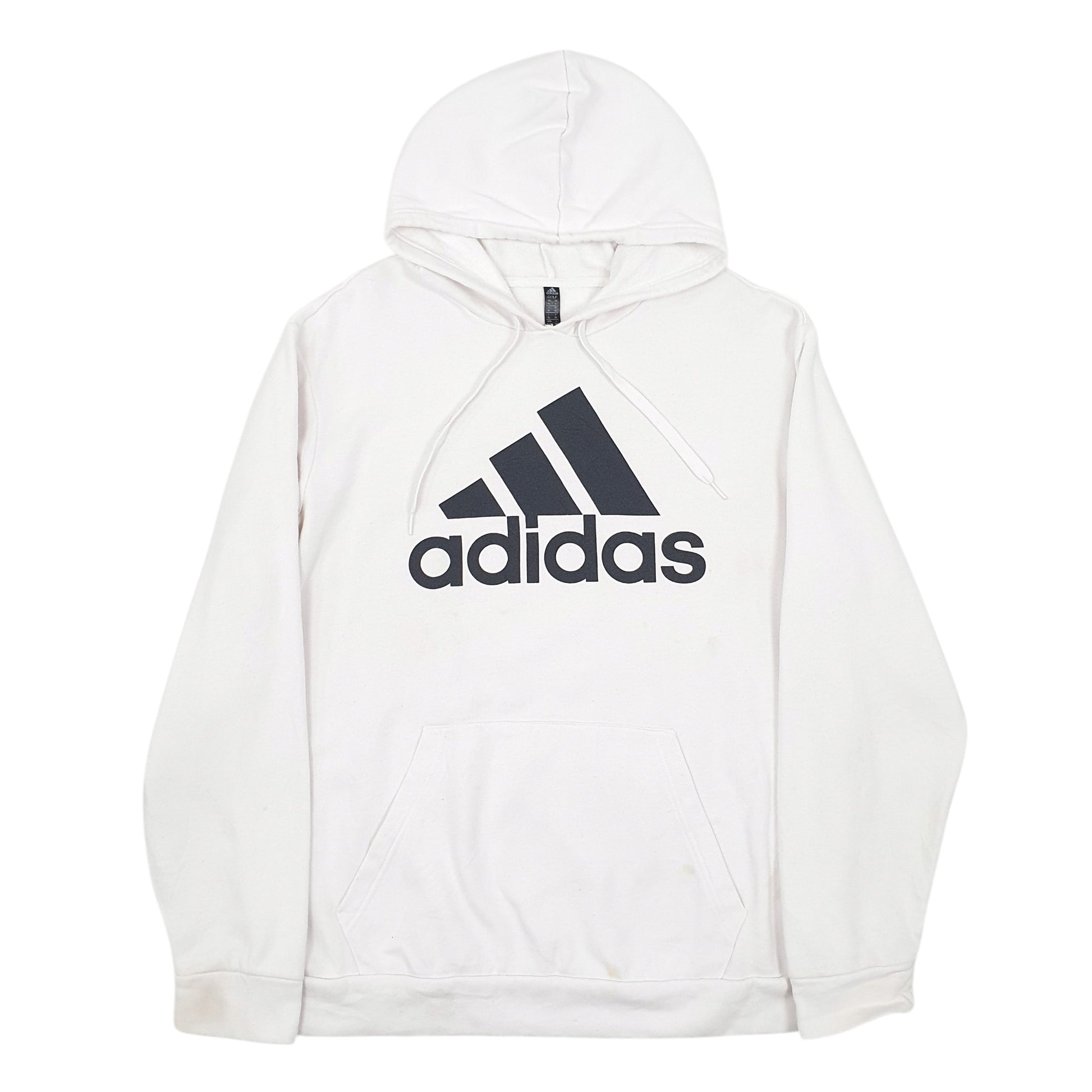 Mens White Adidas Spellout Golf Hoodie Jumper