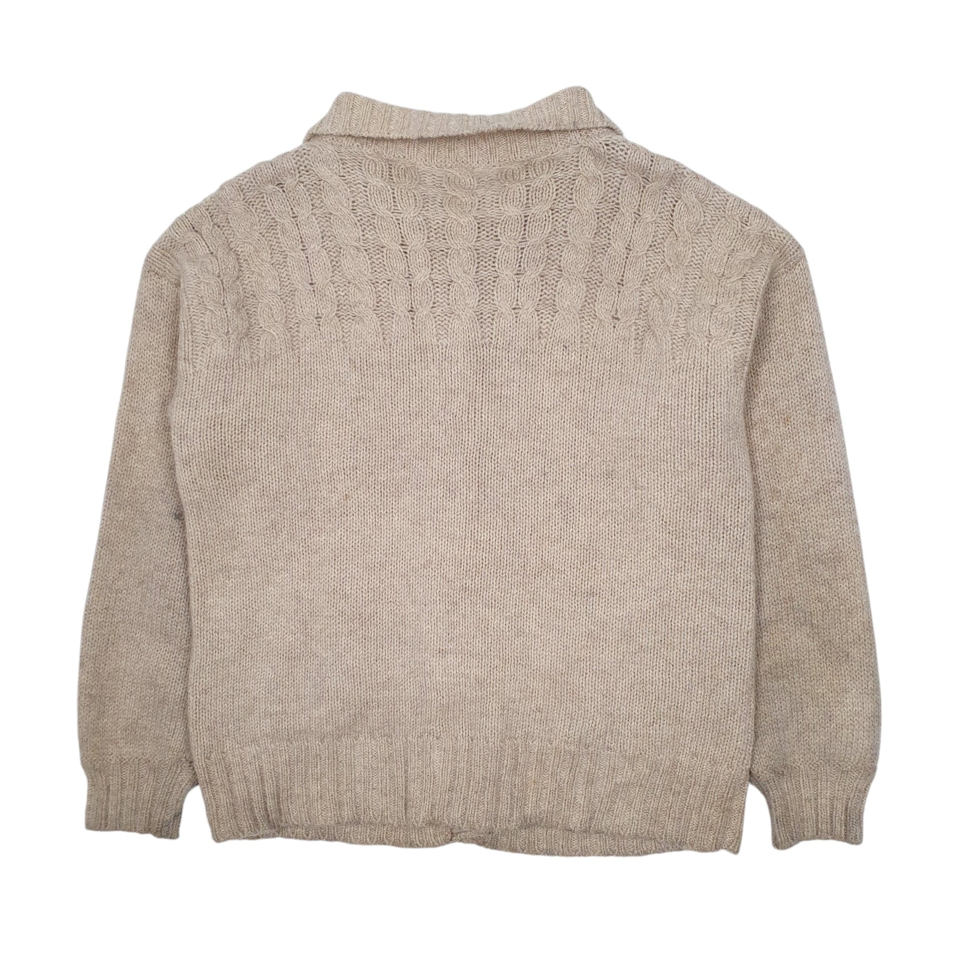 Mens Beige Laura Peterson Vintage 1990s Cardigan Jumper