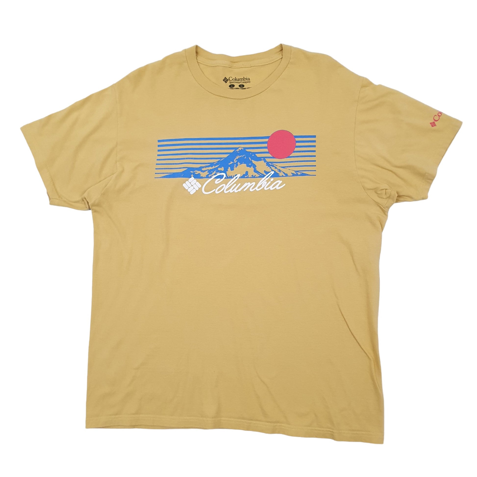 Mens Yellow Columbia Sportswear  Short Sleeve T Shirt