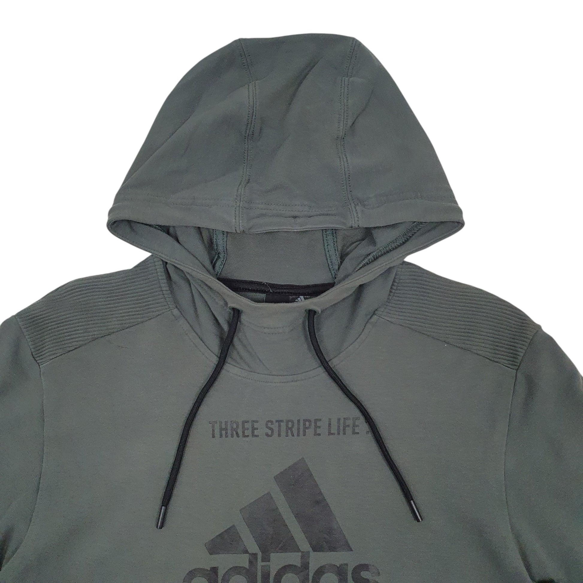 Mens Green Adidas Shortsleeve Hoodie Jumper