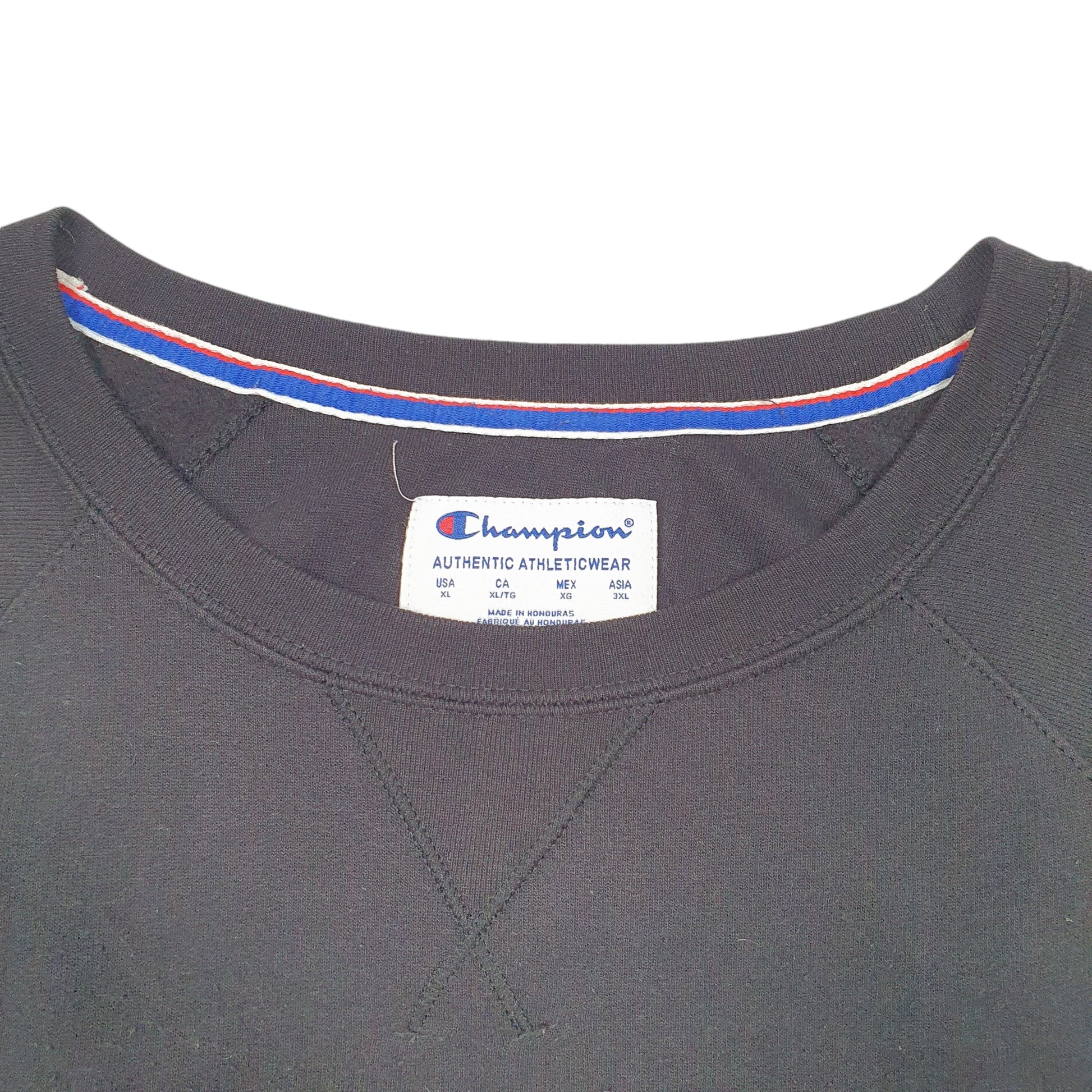 Womens Black Champion Script Raglan Crewneck Jumper