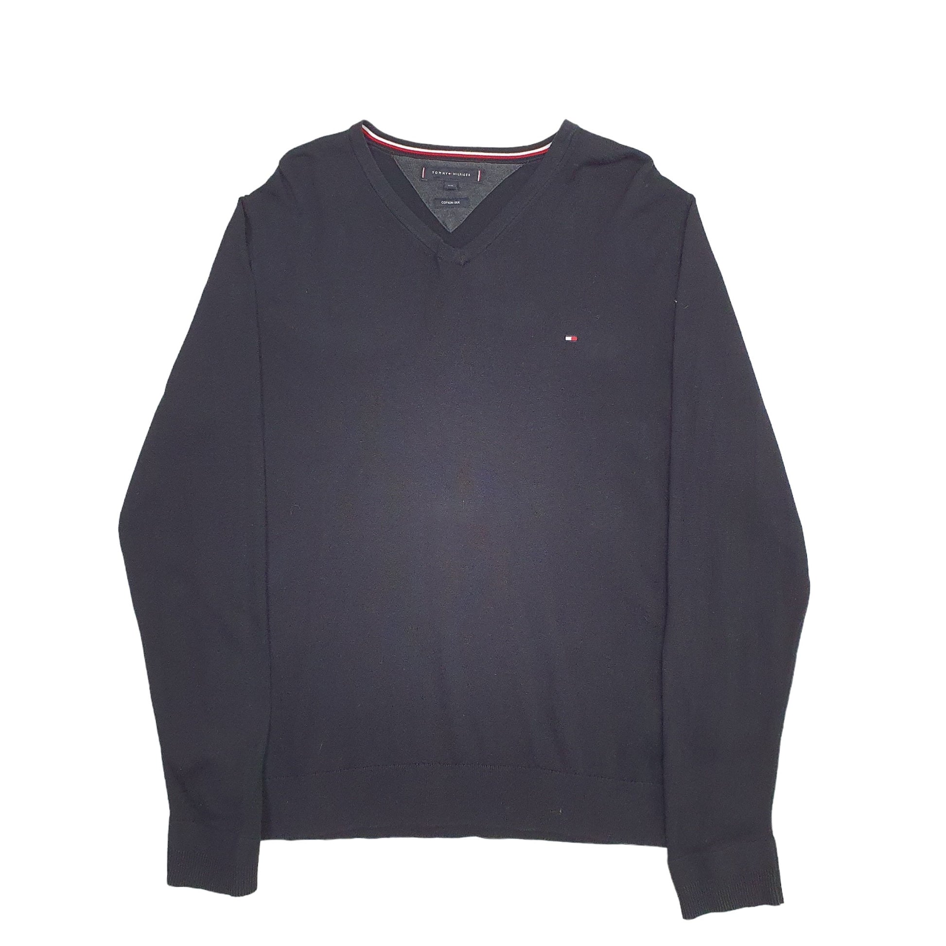 Mens Black Tommy Hilfiger Knit Crewneck Jumper