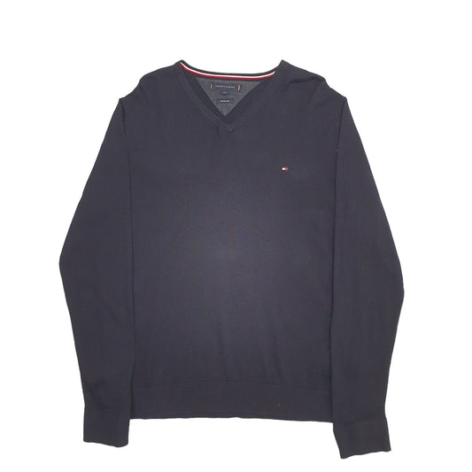 Mens Black Tommy Hilfiger Knit Crewneck Jumper