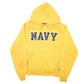 Mens Yellow Champion US Navy Spellout USN Hoodie Jumper