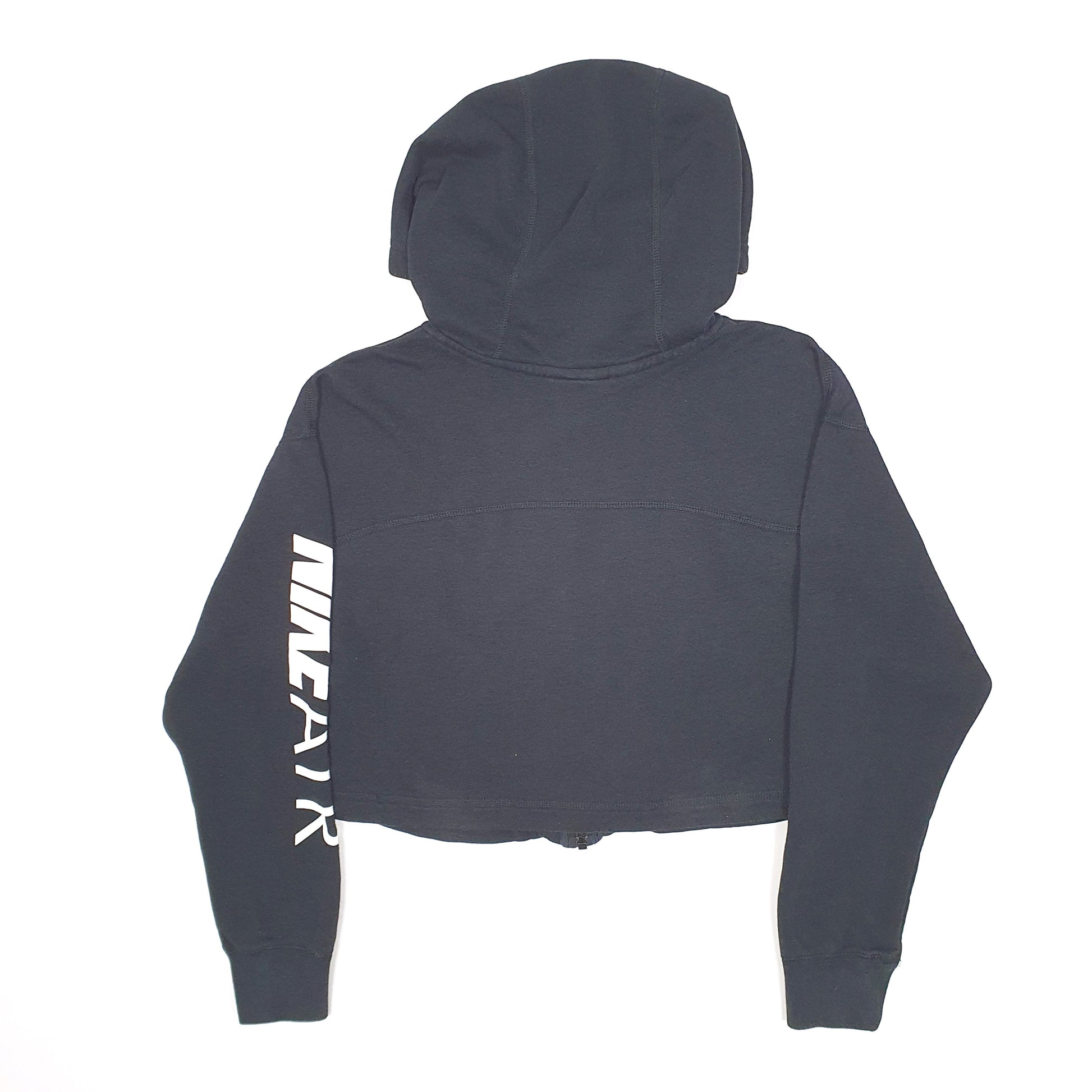 Womens Black Nike Crop Top Hoodie Full Zip Jumper