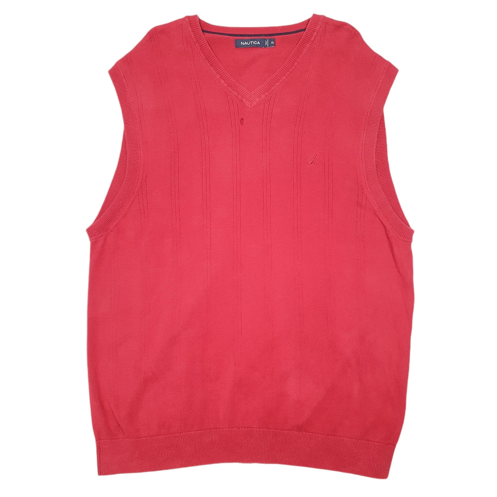 Mens Nautica Burgundy V Neck Tank Top Sweater Vest Jumper Jumper