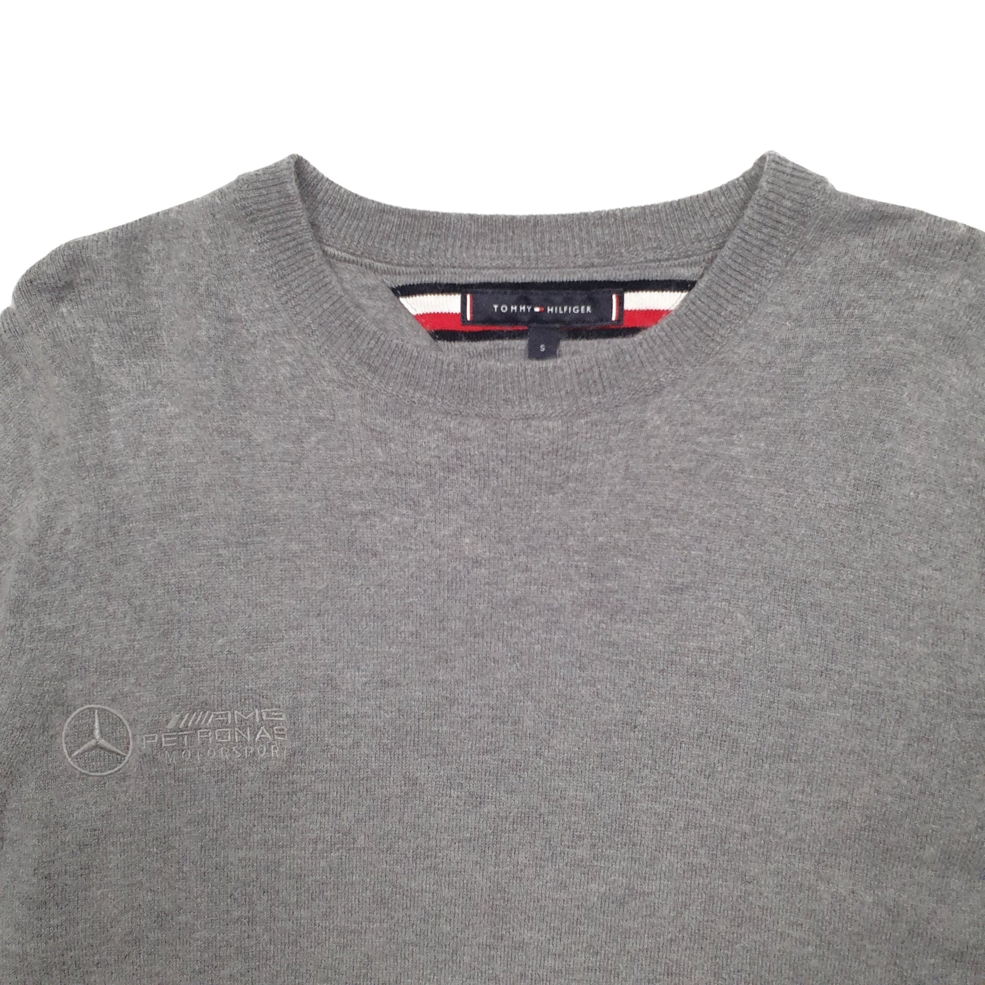 Mens Grey Tommy Hilfiger Knit Mercedes AMG Petronas Crewneck Jumper