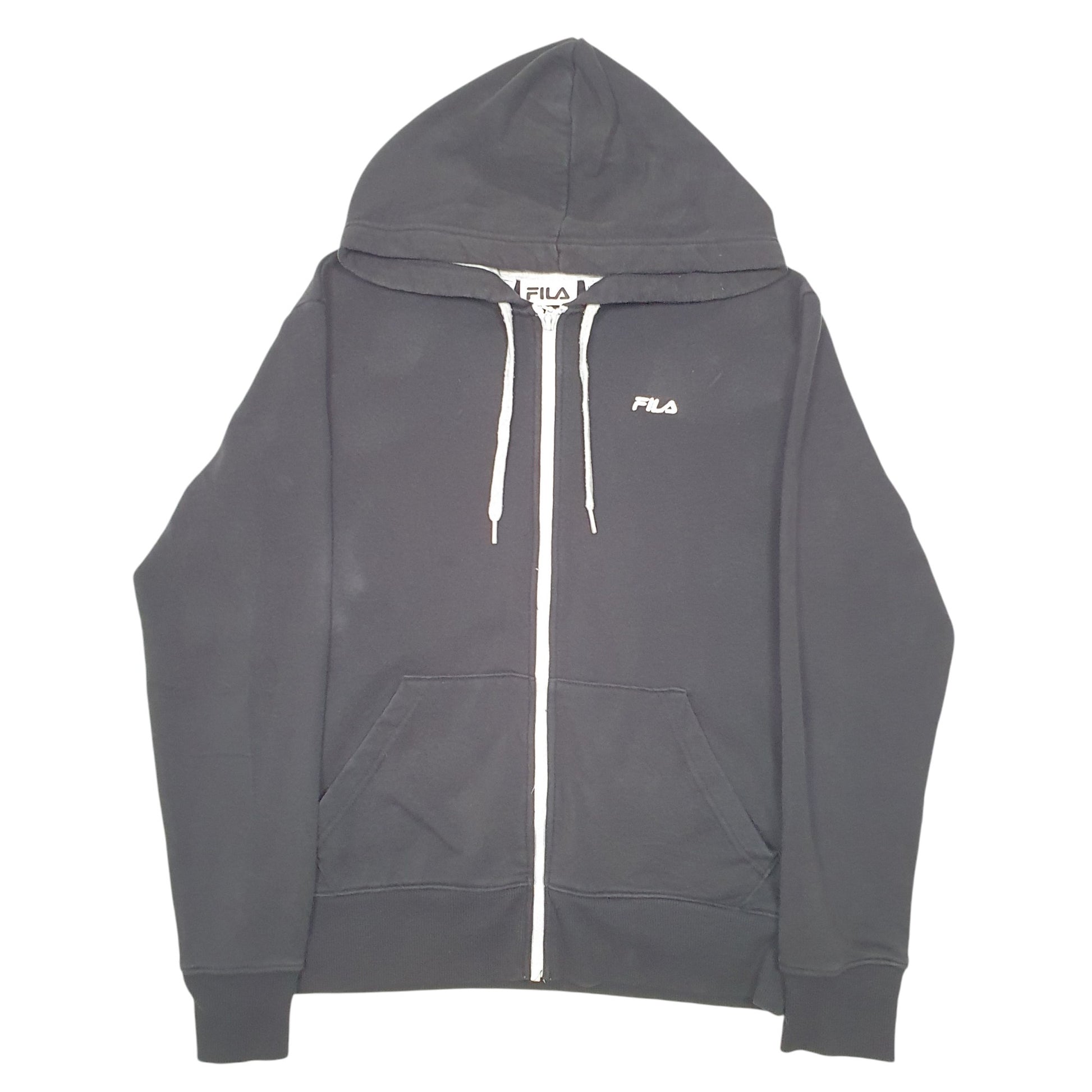 Womens Black Fila Hoodie Full Zip Jumper