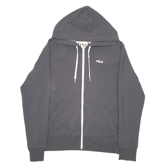 Womens Black Fila Hoodie Full Zip Jumper