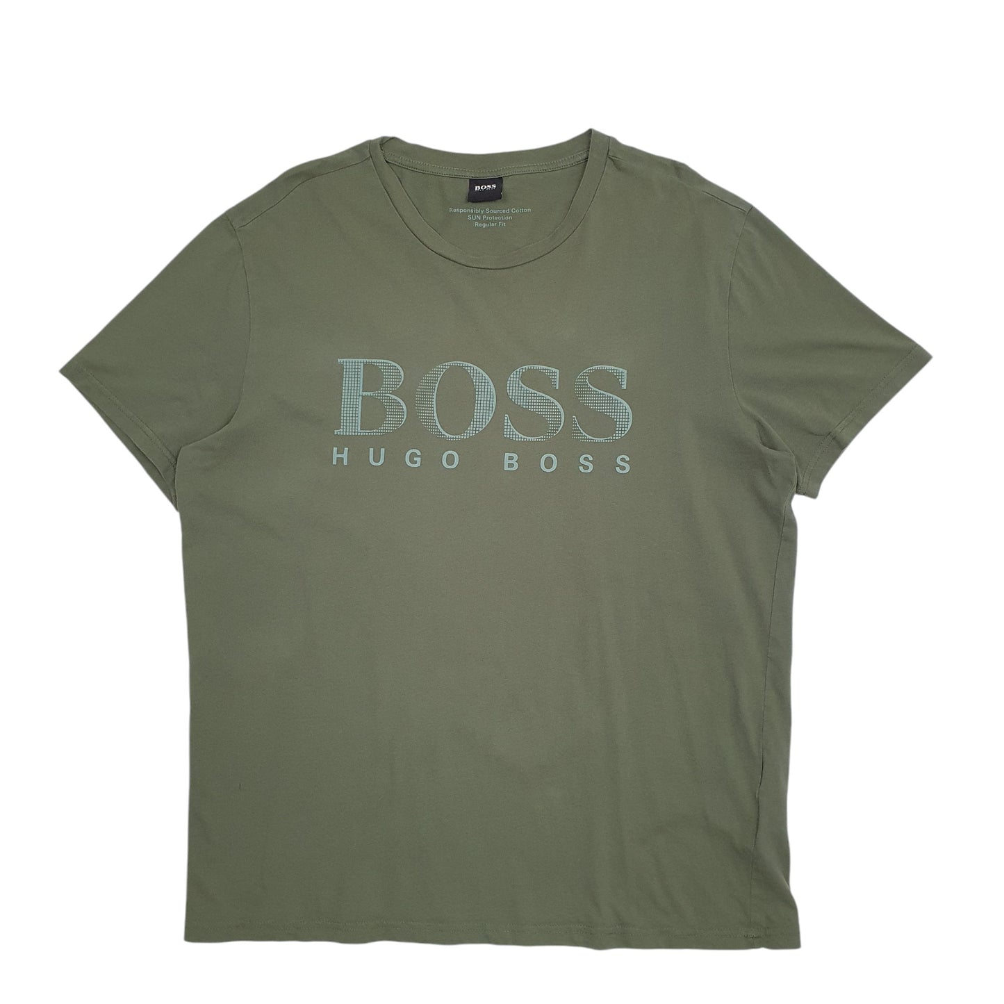 Mens Green Hugo Boss Spellout Short Sleeve T Shirt