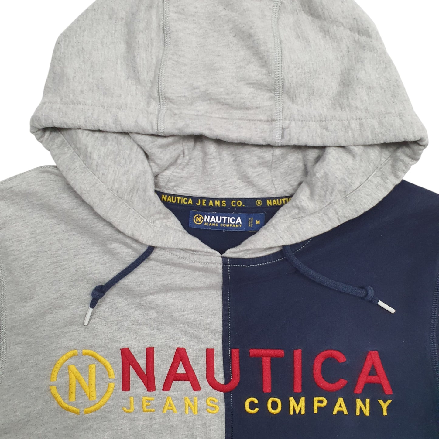 Mens Grey Nautica Spellout Jeans Company Hoodie Jumper