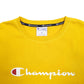 Mens Yellow Champion Spellout Crewneck Jumper