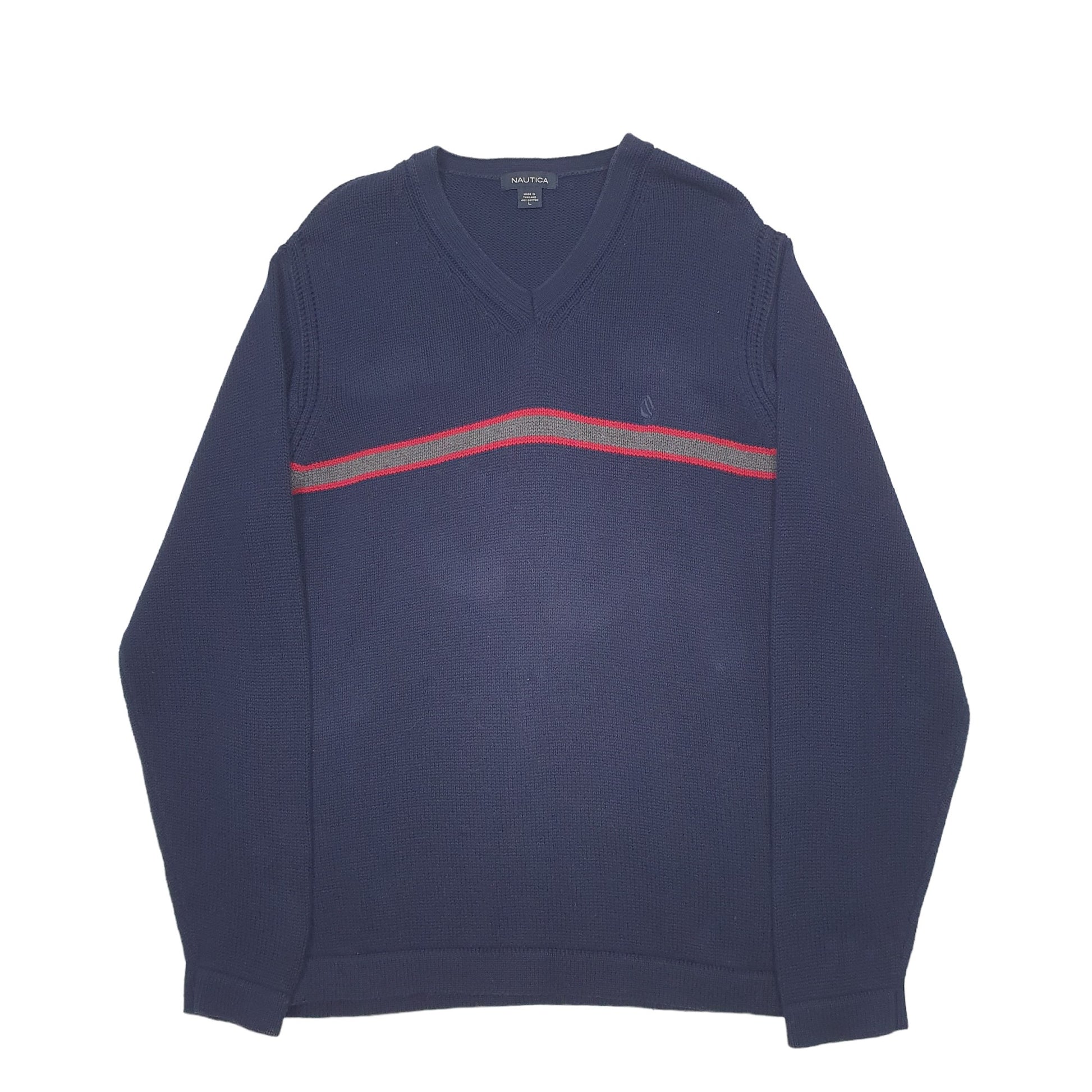Mens Navy Nautica Knit Crewneck Jumper