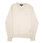 Mens Cream Tommy Hilfiger Knit V Neck Jumper