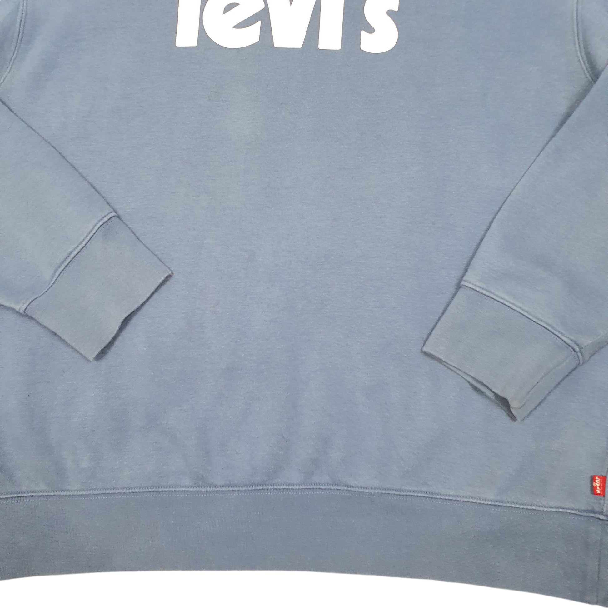 Mens Blue Levis Spellout Crewneck Jumper