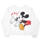 Womens White Disney Cropped Mickey Mouse Crewneck Jumper