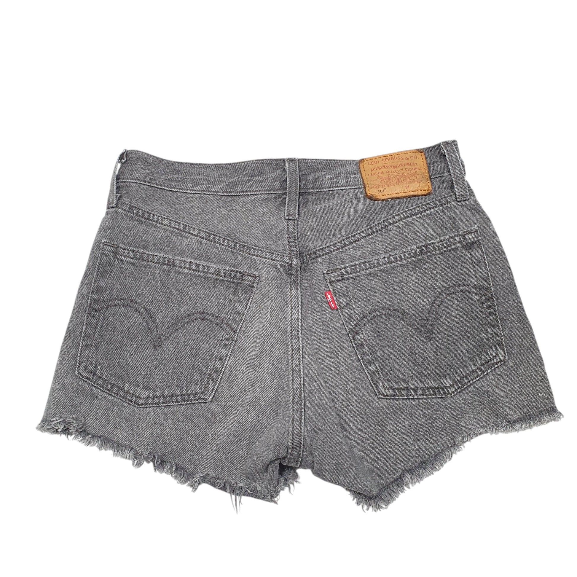 Womens Grey Levis 501 Jorts Hot Pants Denim Shorts