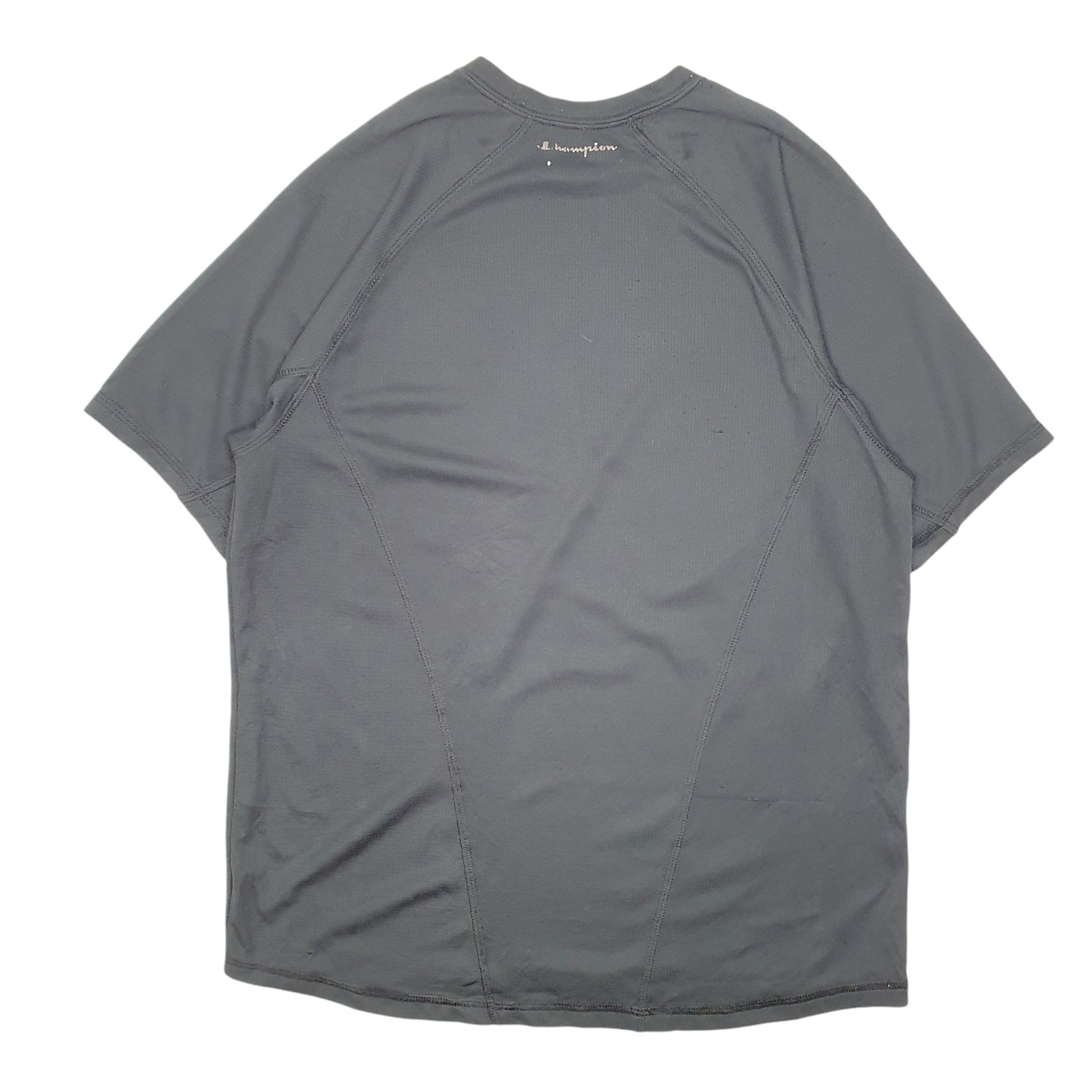 Mens Black Champion Active Gym Workout Short Sleeve T Shirt