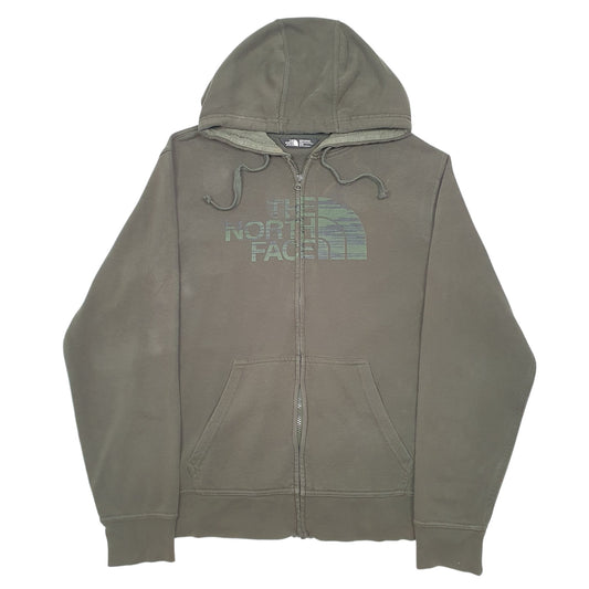 Mens Green The North Face Spellout Hoodie Full Zip Jumper
