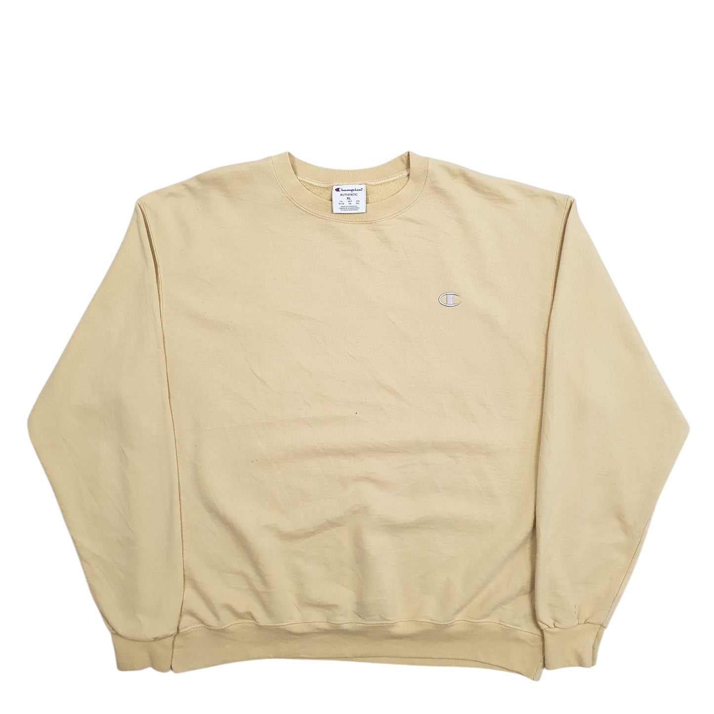Mens Yellow Champion  Crewneck Jumper