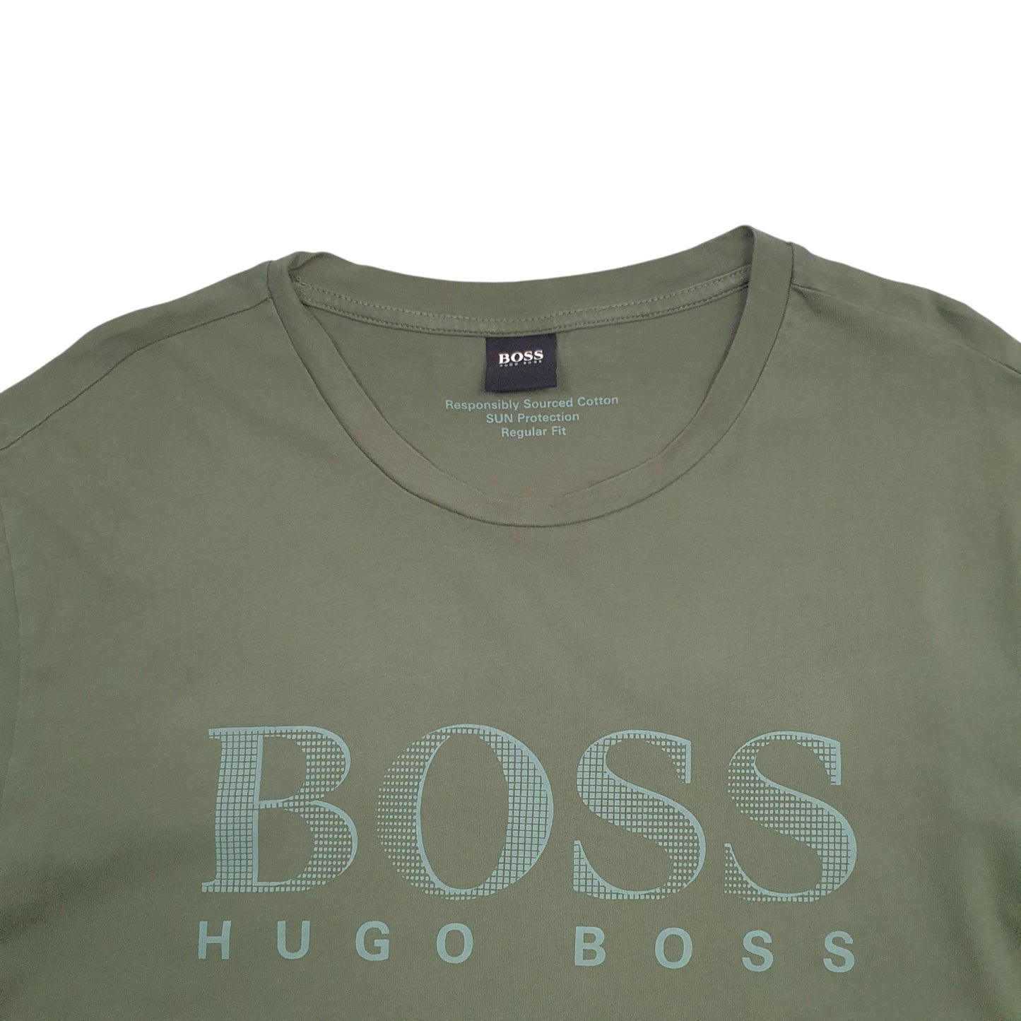 Mens Green Hugo Boss Spellout Short Sleeve T Shirt