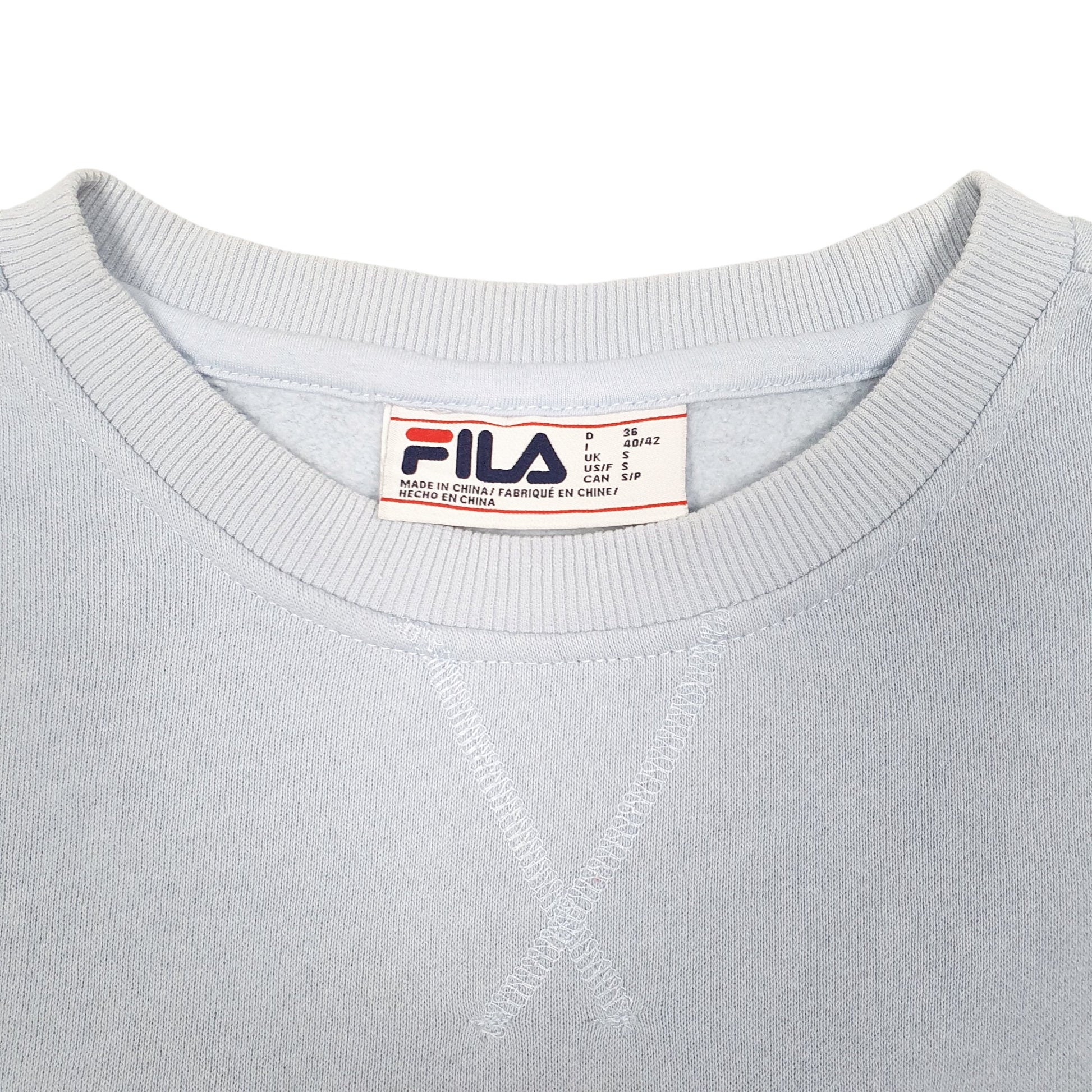 Womens Blue Fila Spellout Crewneck Jumper