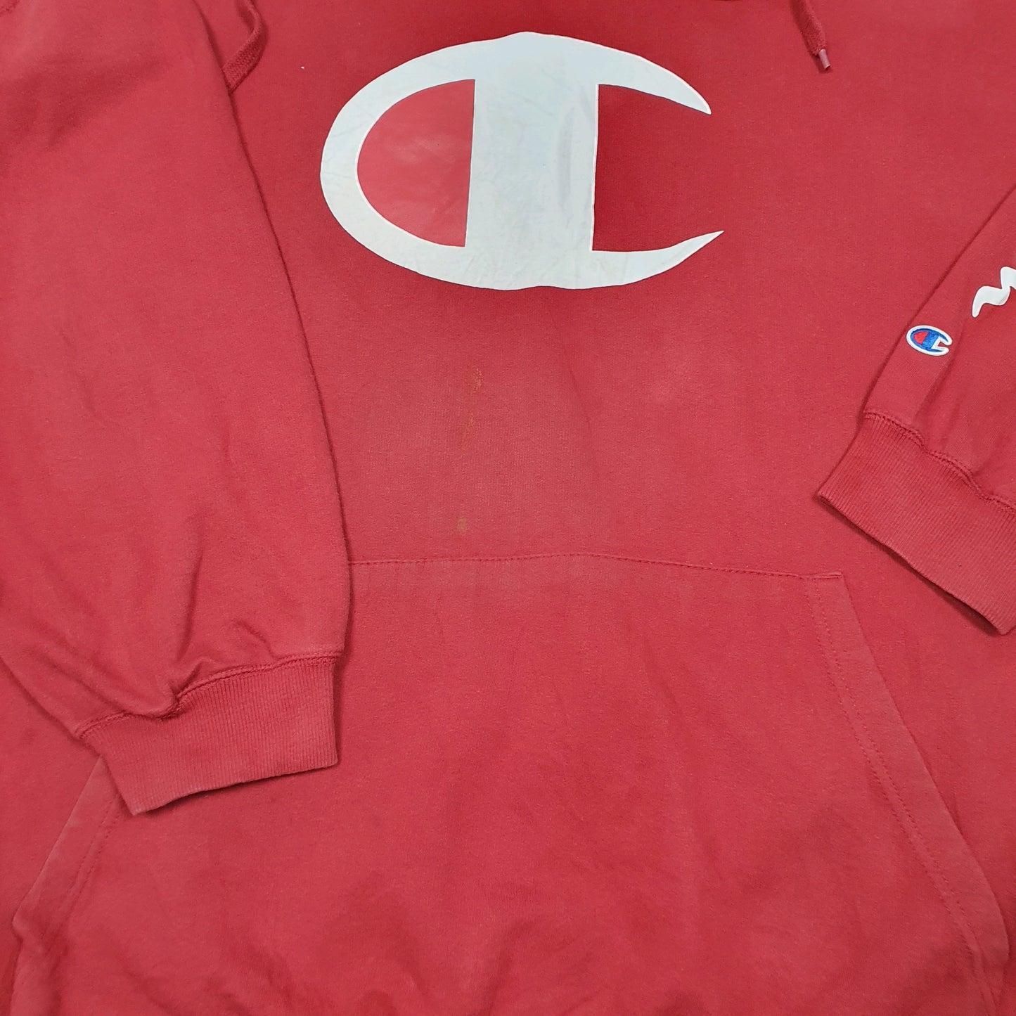 Mens Red Champion  Hoodie Jumper