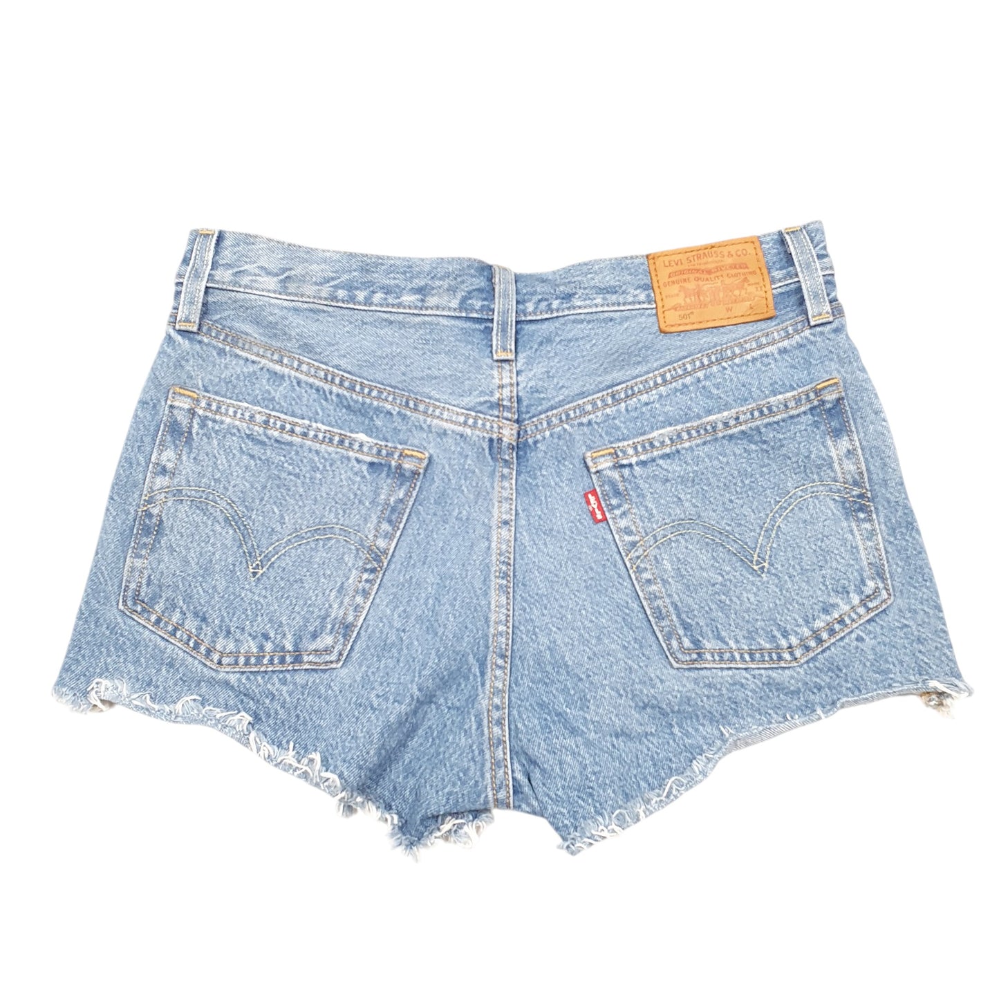Womens Blue Levis 501 Denim Jorts Hot Pants Disressed Denim Shorts