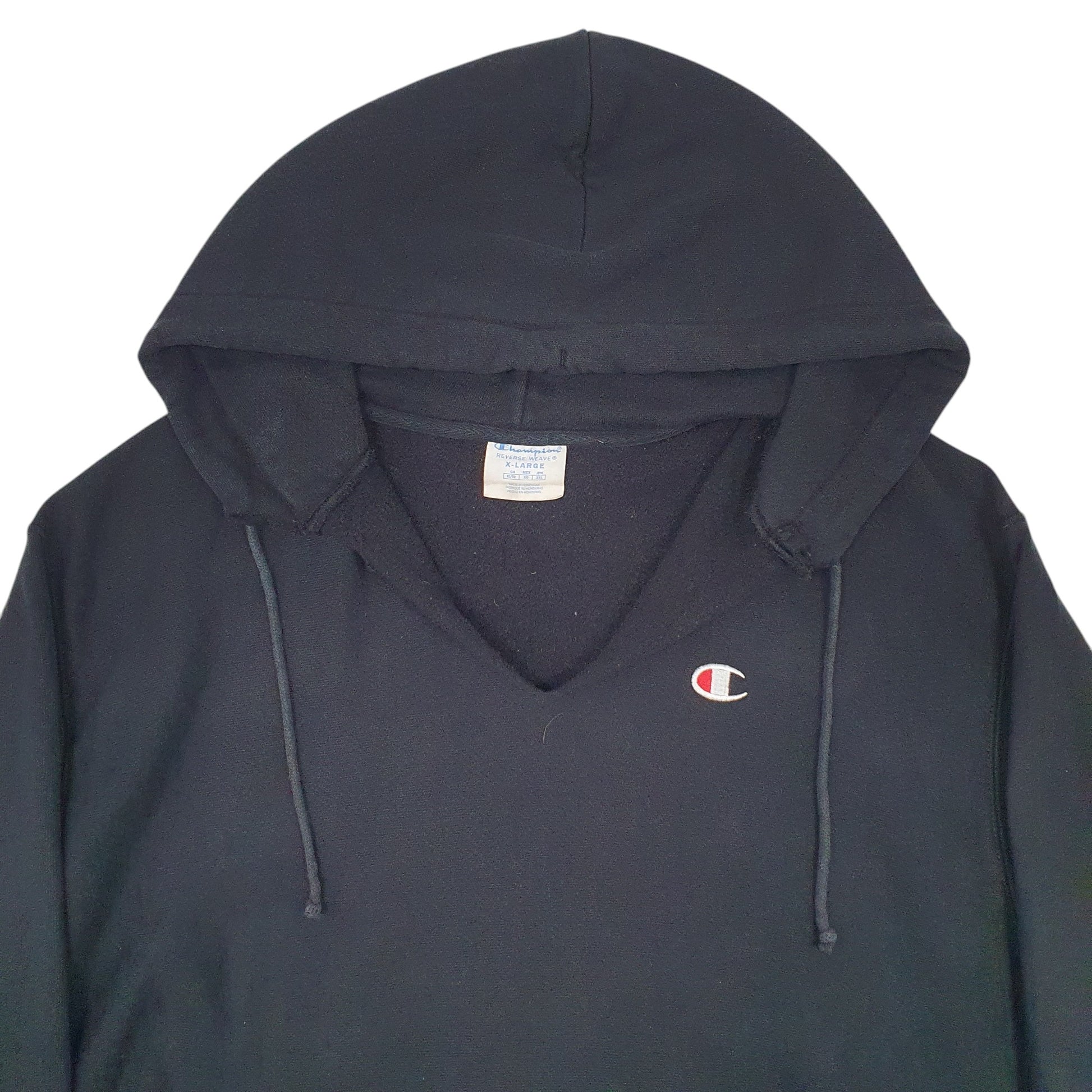 Mens Black Champion Reverse Weave Hoodie Jumper